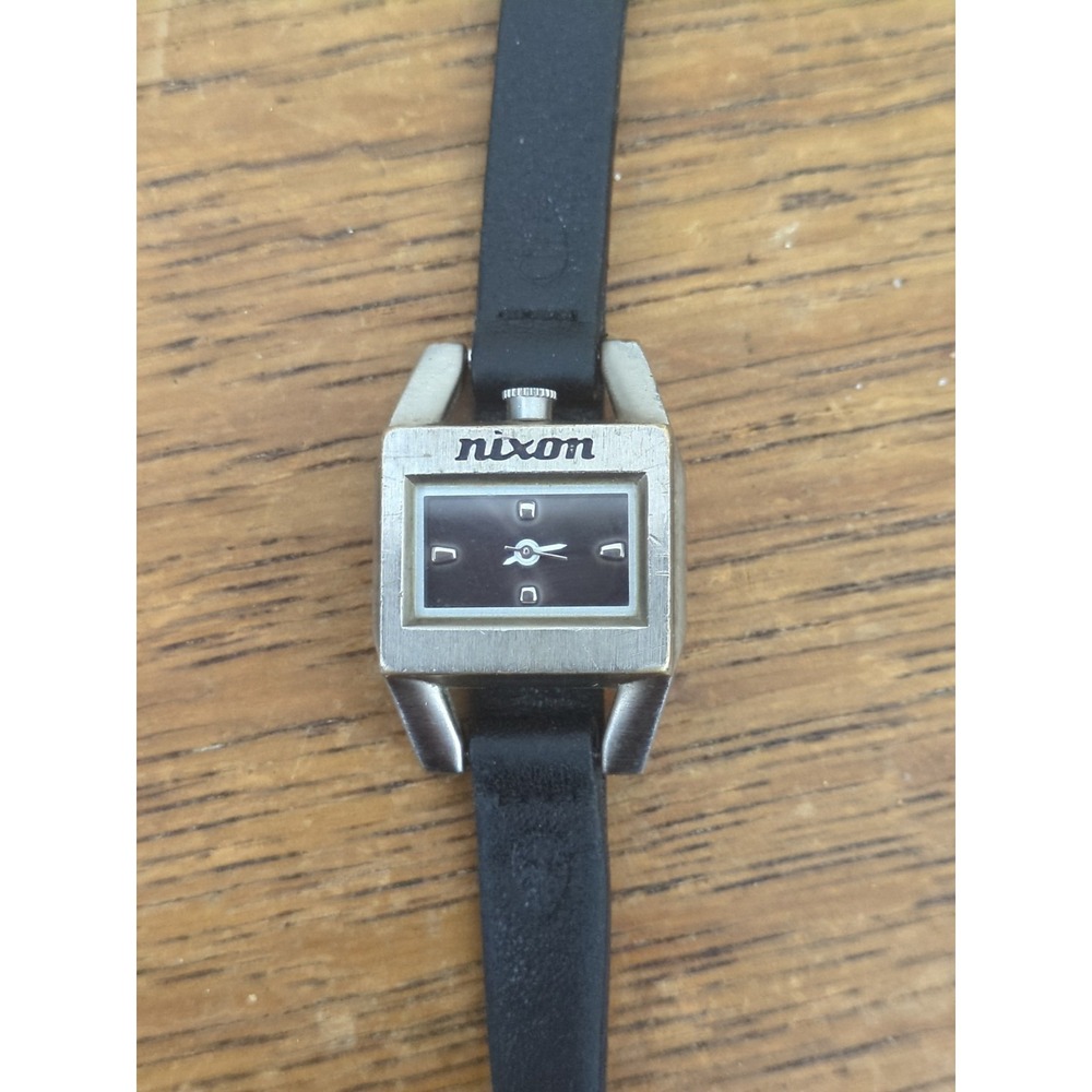 Nixon "Double Trouble" Black Leather Band Dual Wrap Women's Watch - New Battery
